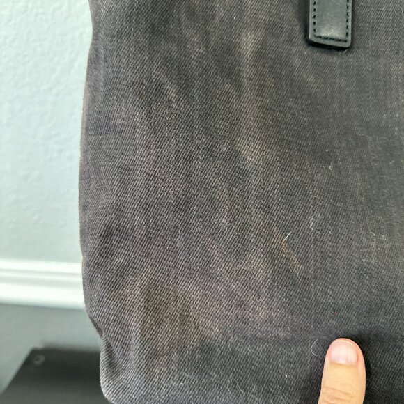 Everlane Gray Black Cotton Blend Tote Bag Purse Shoulder Distressed Flawed - Picture 5 of 9